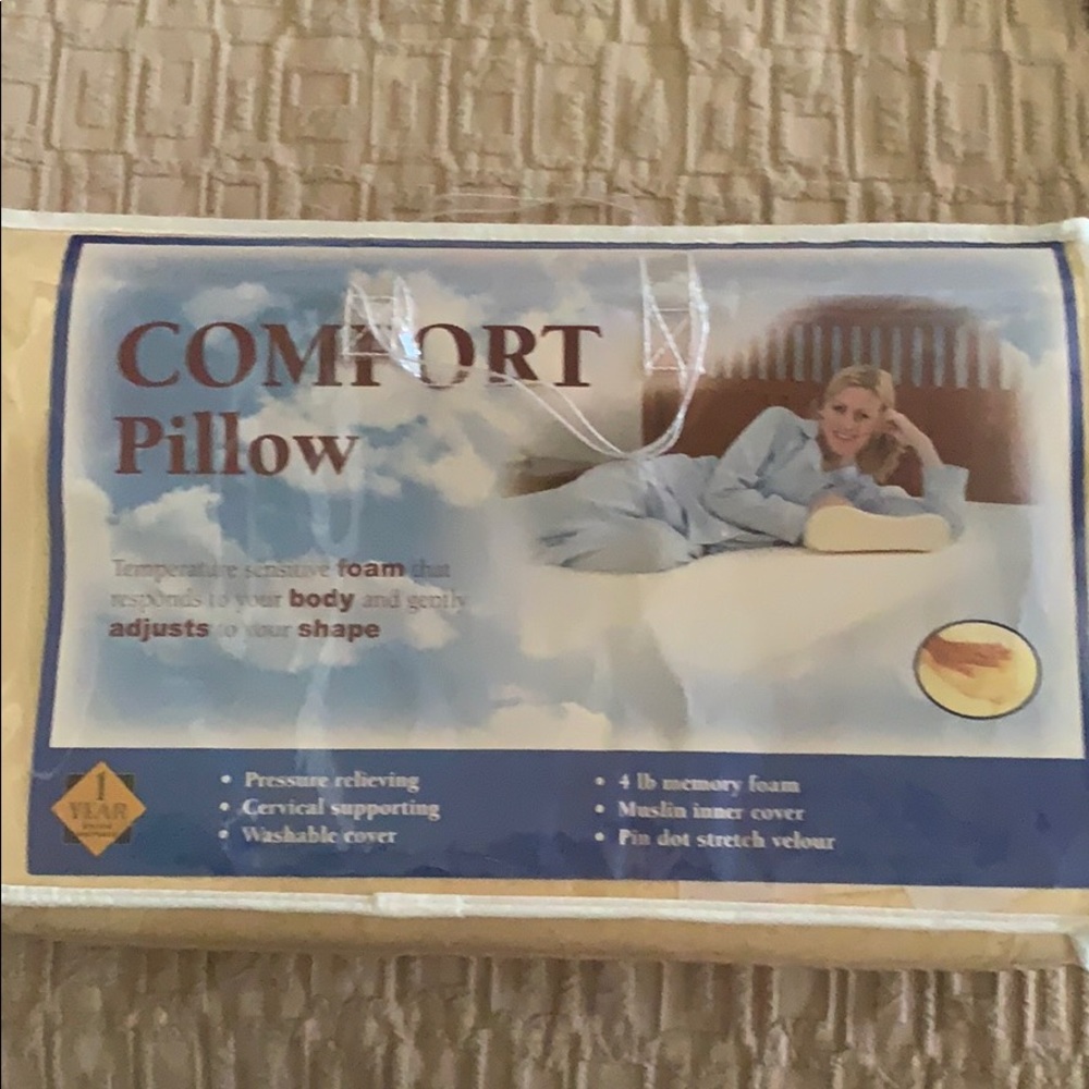 Temp sensitive Foam memory pillow NEW. LAST CHANCE